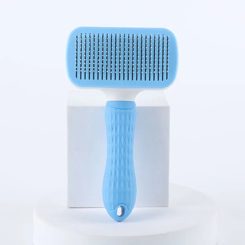 One-Button Self-Cleaning Slicker Brush for Dogs & Cats