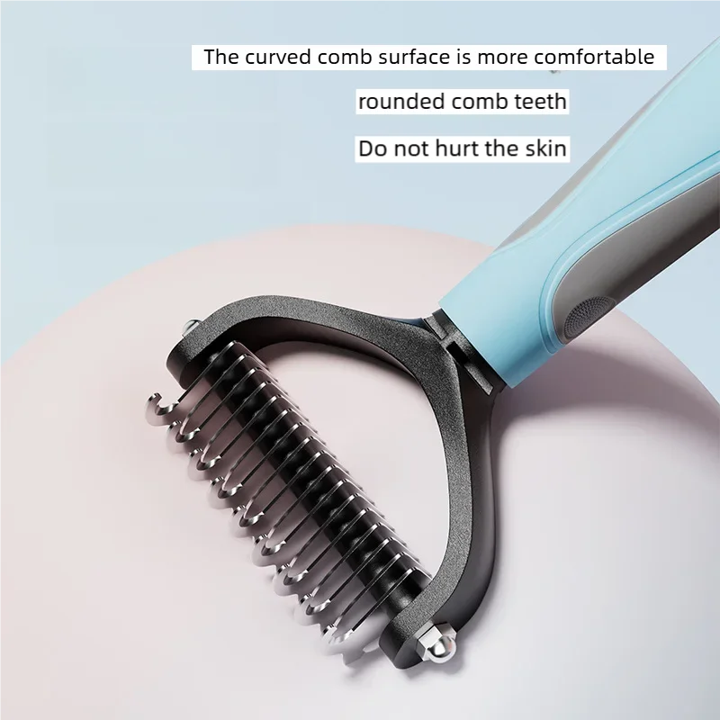 Close-up of rounded stainless steel comb teeth