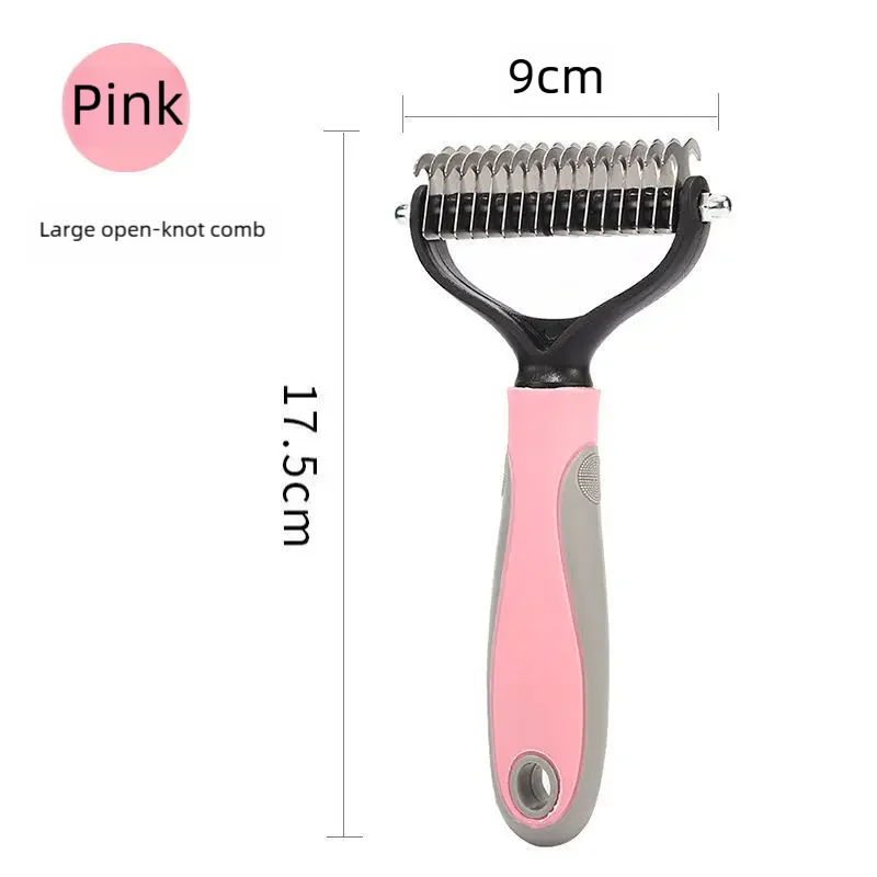 Pink dematting comb, Large: 9 cm head, 17.5 cm long