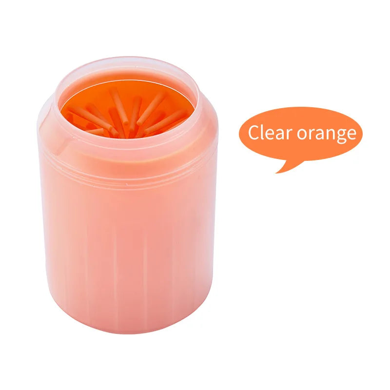 Paw cleaner cup in coral