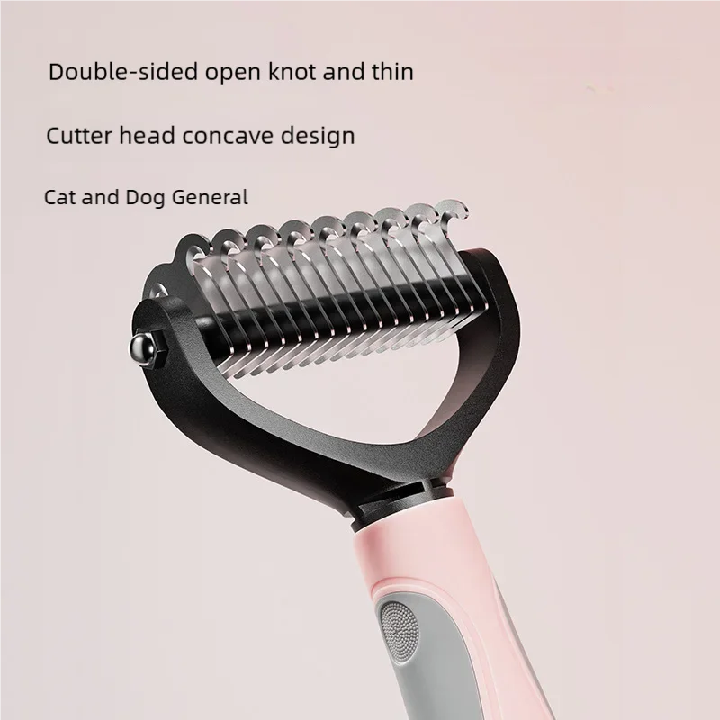 Double-sided dematting comb head, pink