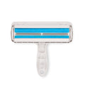 Reusable pet hair roller, white with blue rollers
