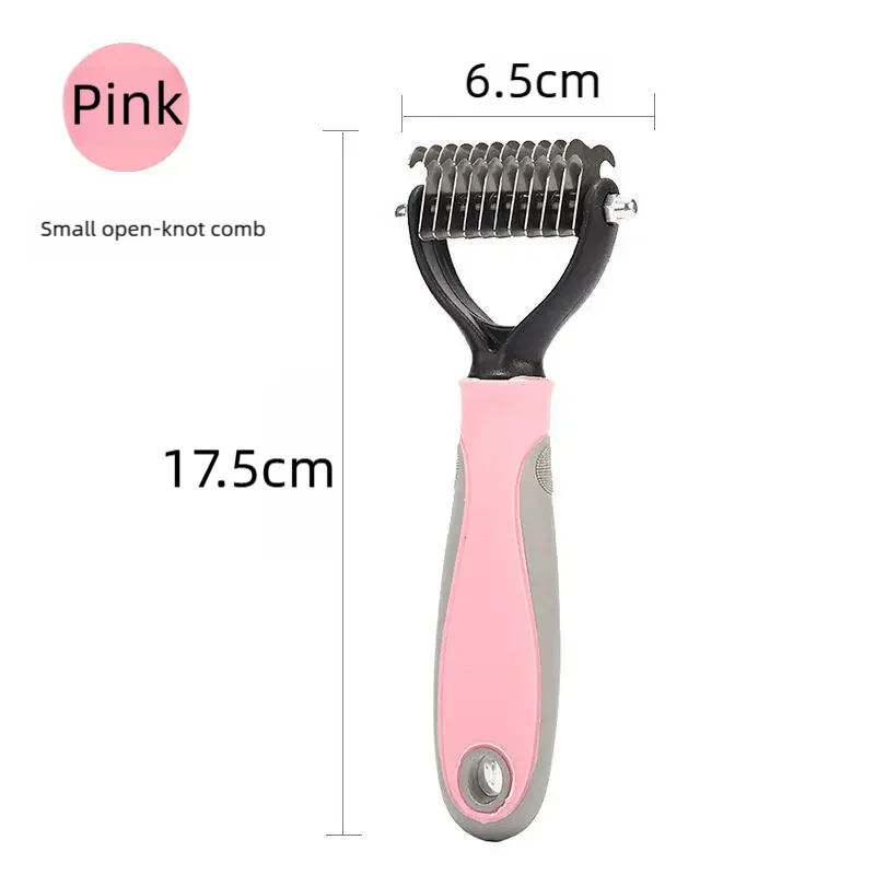 Pink dematting comb, Small: 6.5 cm head, 17.5 cm long