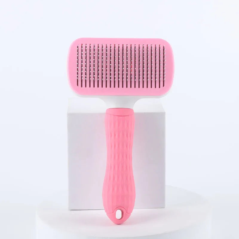 One-Button Self-Cleaning Slicker Brush for Dogs & Cats