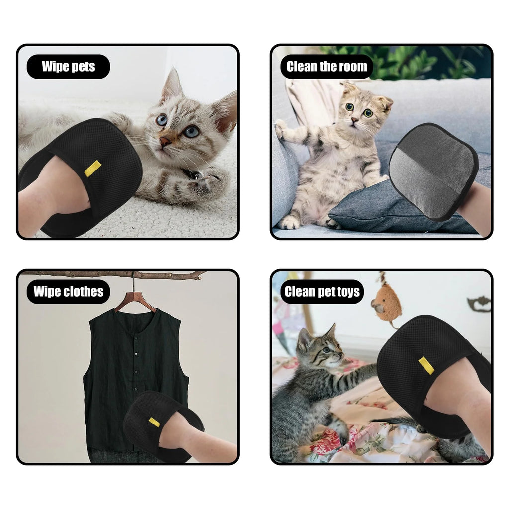Double-Sided Pet Hair Removal Glove for Dogs & Cats