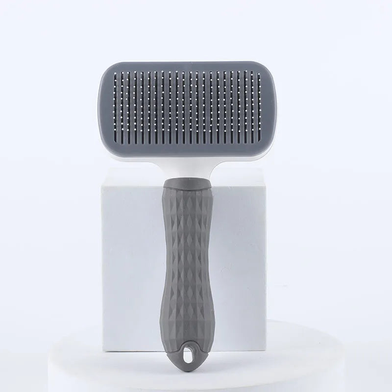 One-Button Self-Cleaning Slicker Brush for Dogs & Cats