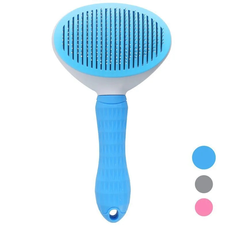One-Button Self-Cleaning Slicker Brush for Dogs & Cats