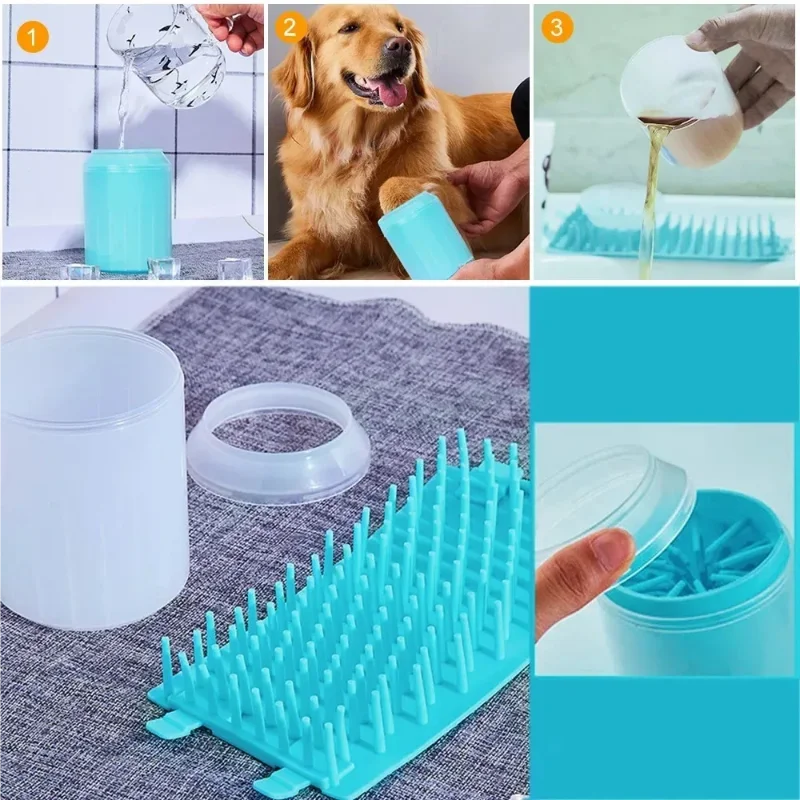 How to use the paw cleaner cup and removable silicone insert