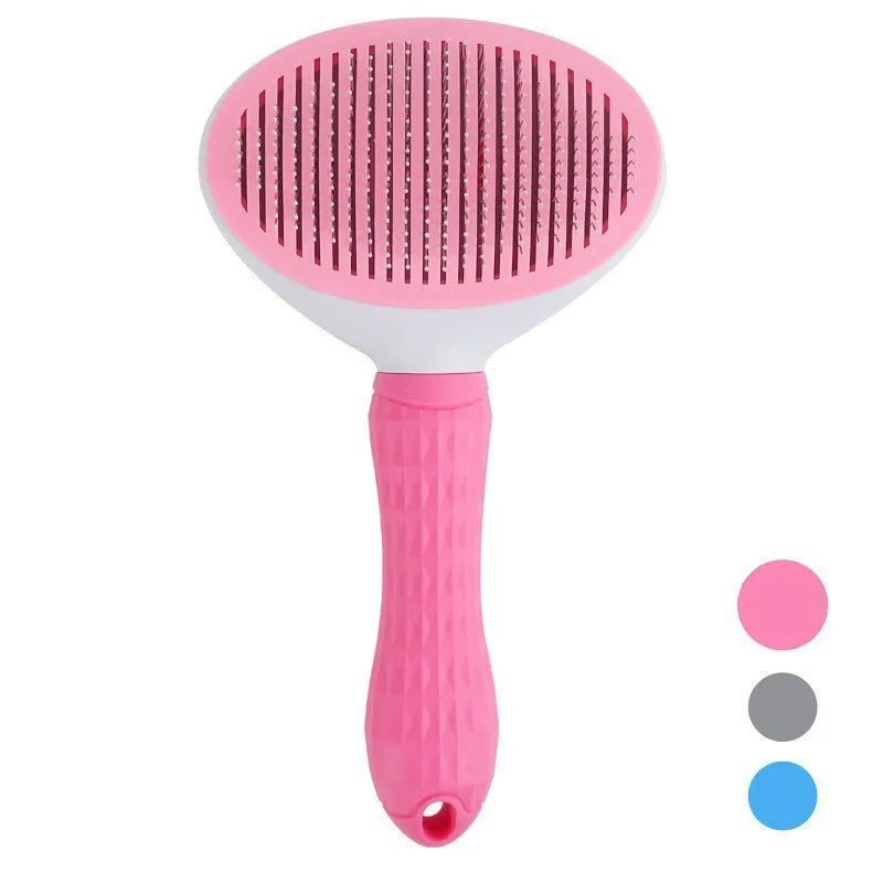 One-Button Self-Cleaning Slicker Brush for Dogs & Cats