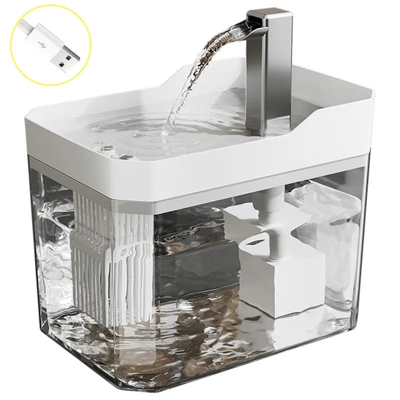 Cat water fountain in White with USB cable