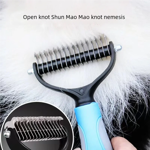 Dematting comb working through thick fur